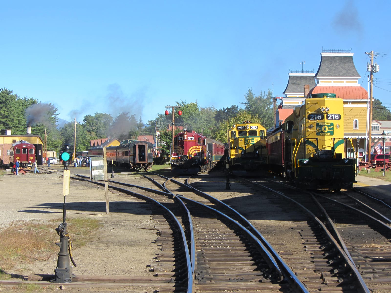 Conway Scenic Railroad engines at the North Conway station